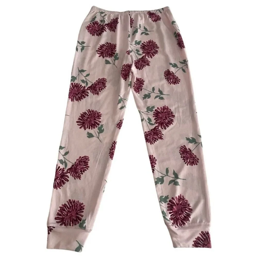 Kate Spade New York Two Piece Floral Blooming Mums Brushed Pajamas